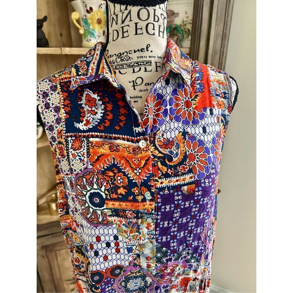 Grace Elements boho patchwork look dress - image 2